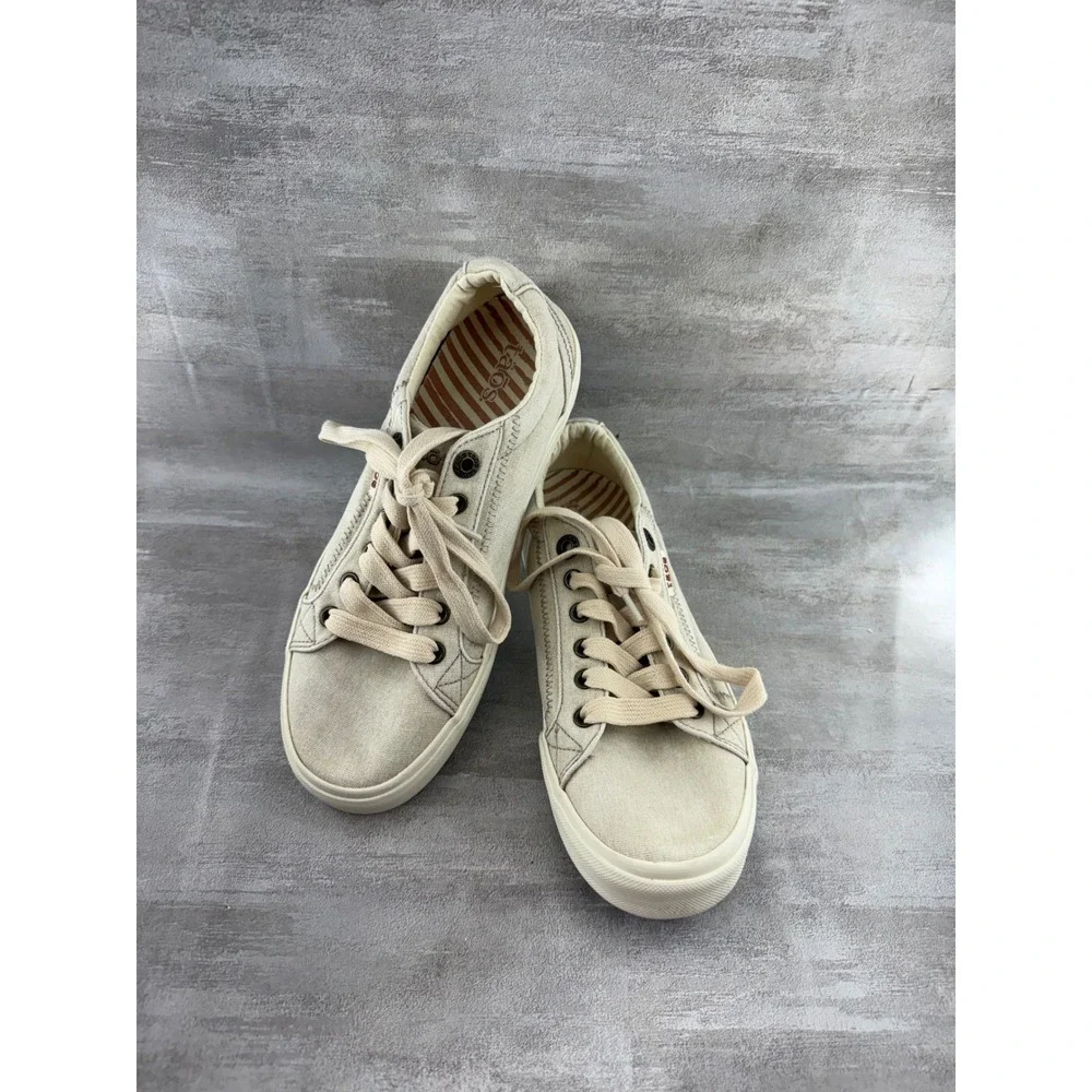 Taos Plim Soul Sand Beige Canvas Low Top Sneakers Women Size 8.5 PLS-13644_2